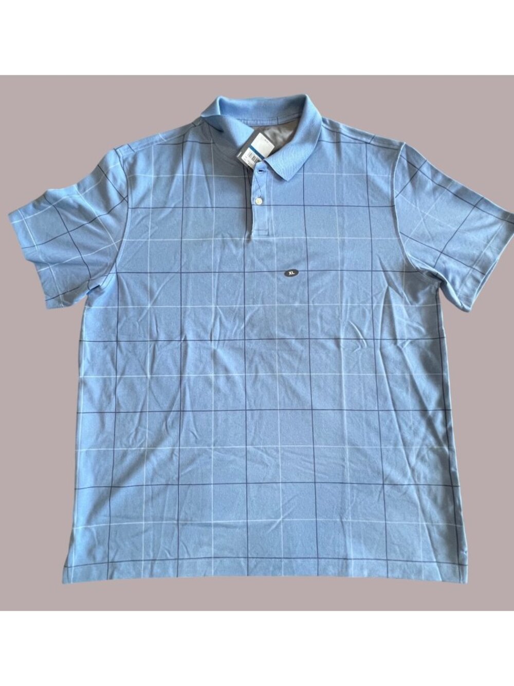 Van Heusen Flex Classic Fit XL Mens Blue Polo Shirt With Natural Stretch